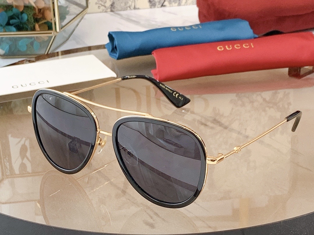 GUCCI-GOLD-FRAME-GREEN-LENS-SUNGLASSES-GG0062S-011-02 GUCCI GOLD FRAME GREEN LENS SUNGLASSES GG0062S 011 02