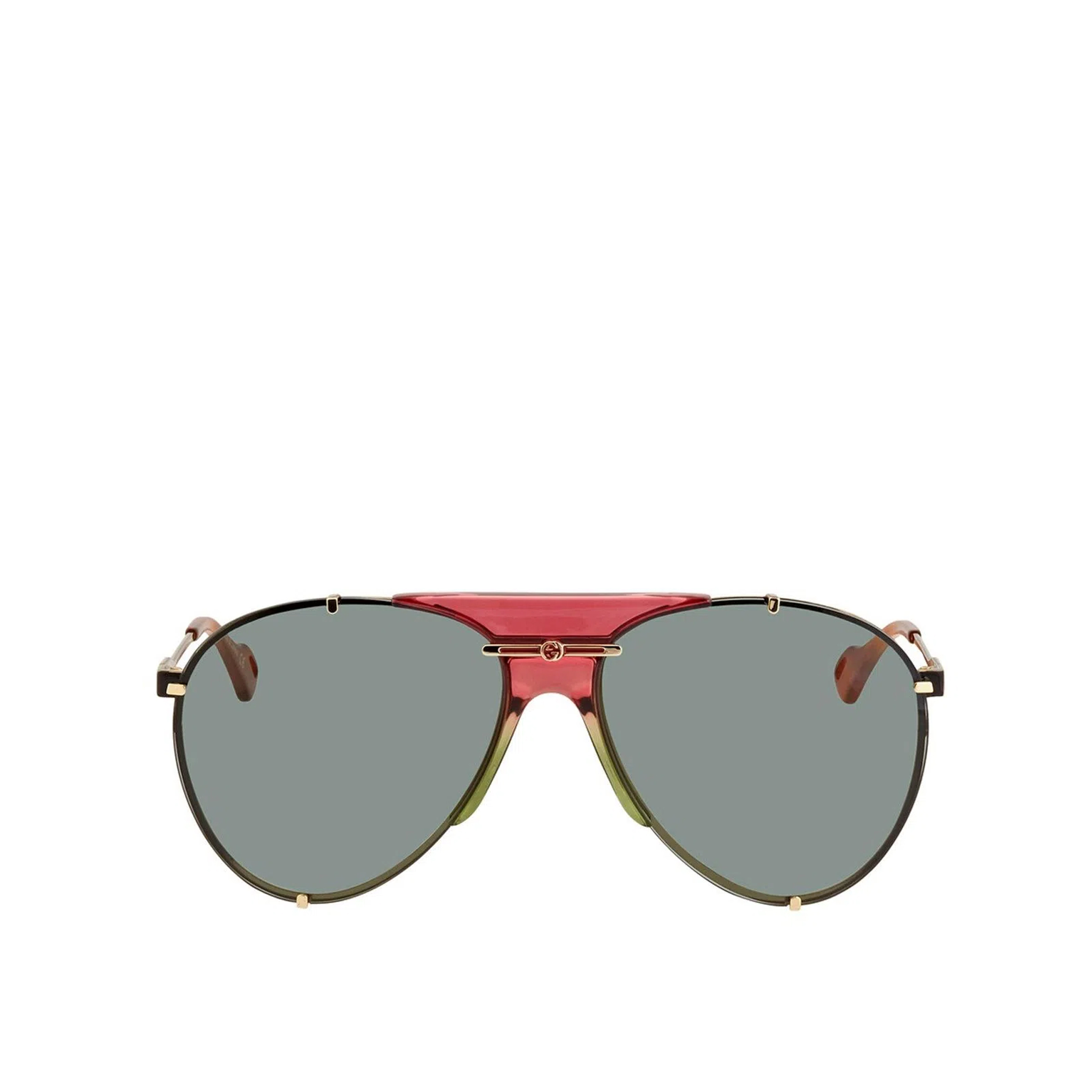 GUCCI-GOLD-FRAME-GREEN-LENS-SUNGLASSES-GG0740S-004-0 GUCCI GOLD FRAME GREEN LENS SUNGLASSES GG0740S 004 0