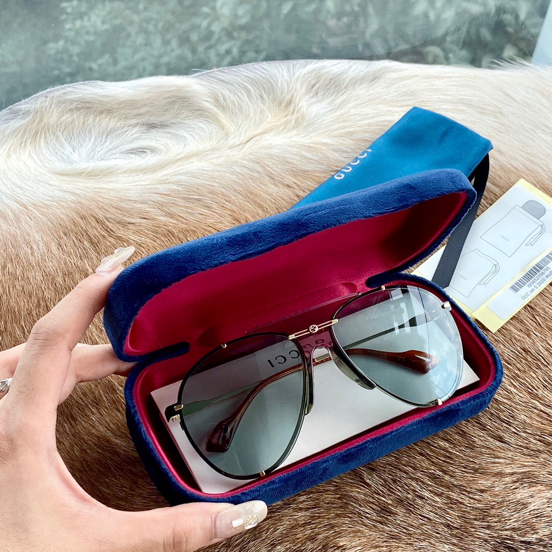 GUCCI-GOLD-FRAME-GREEN-LENS-SUNGLASSES-GG0740S-004-01 GUCCI GOLD FRAME GREEN LENS SUNGLASSES GG0740S 004 01