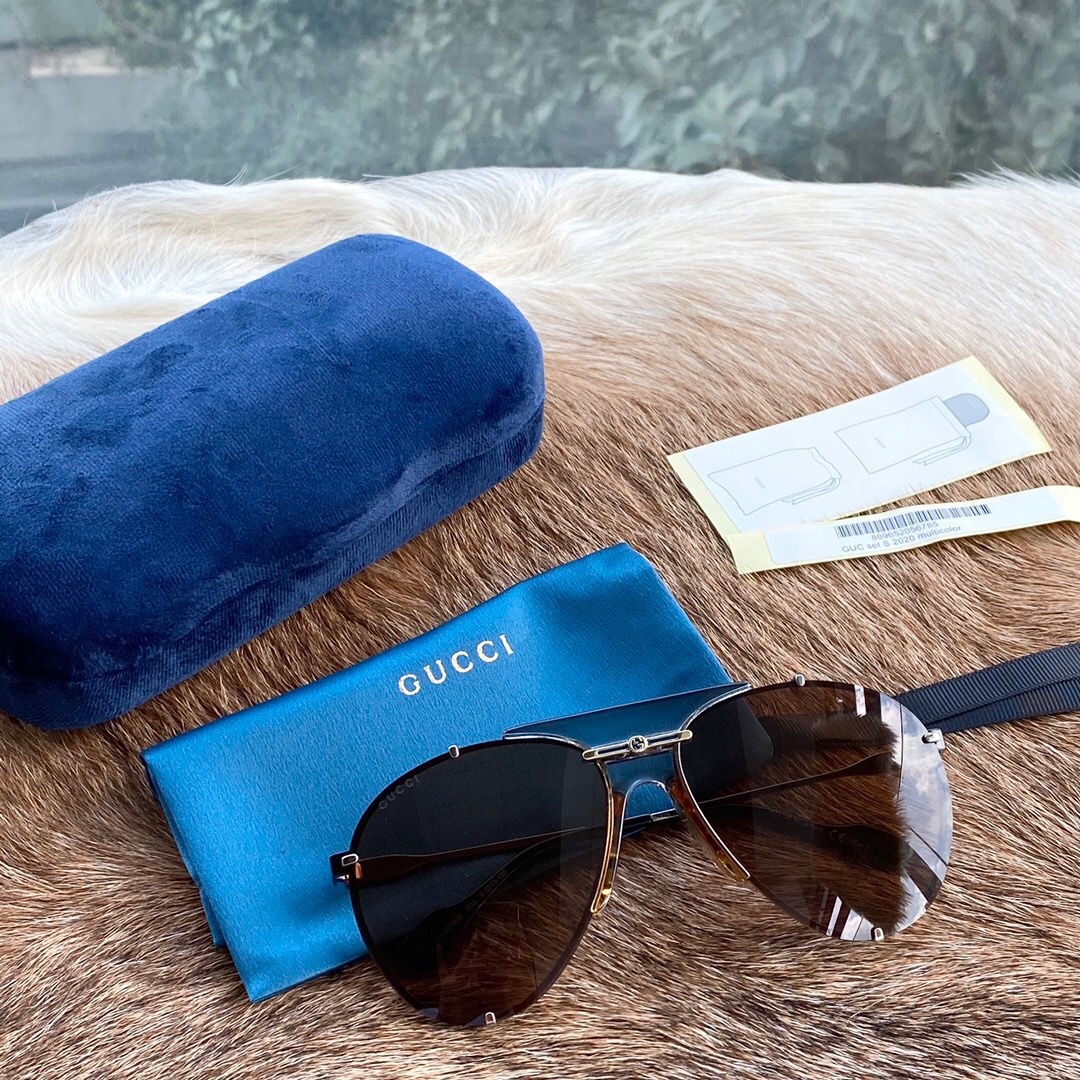 GUCCI-GOLD-FRAME-GREY-LENS-SUNGLASSES-GG0740S-001-02 GUCCI GOLD FRAME GREY LENS SUNGLASSES GG0740S 001 02