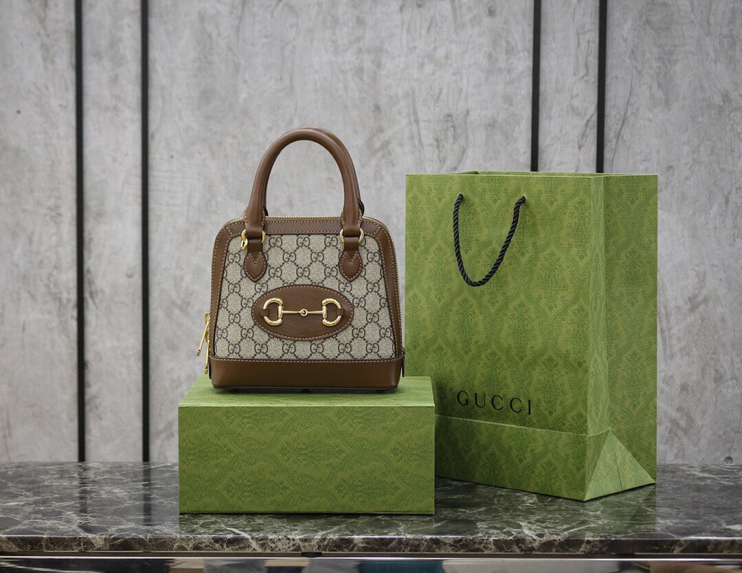 GUCCI-HORSEBIT-1955-MINI-TOP-HANDLE-BAG-BROWN-640716-92TCG-8563-01 GUCCI HORSEBIT 1955 MINI TOP HANDLE BAG BROWN 640716 92TCG 8563 01