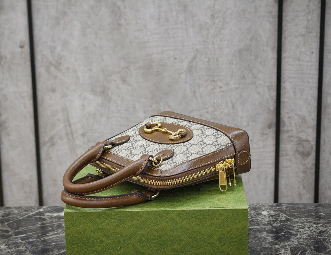 GUCCI-HORSEBIT-1955-MINI-TOP-HANDLE-BAG-BROWN-640716-92TCG-8563-08 GUCCI HORSEBIT 1955 MINI TOP HANDLE BAG BROWN 640716 92TCG 8563 08