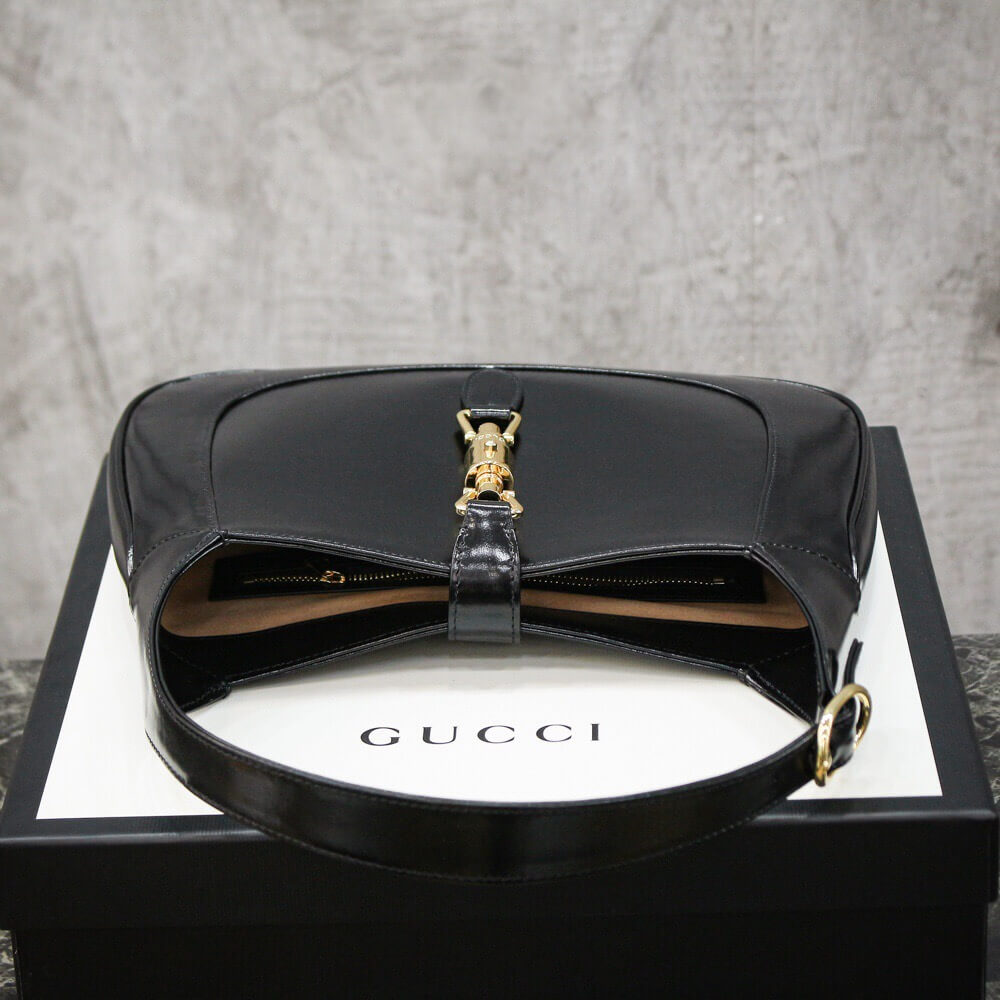GUCCI-JACKIE-1961-SMALL-SHOULDER-BAG-BLACK-LEATHER-636709-10O0G-1000-04 GUCCI JACKIE 1961 SMALL SHOULDER BAG BLACK LEATHER 636709 10O0G 1000 04