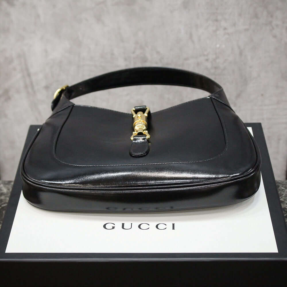 GUCCI-JACKIE-1961-SMALL-SHOULDER-BAG-BLACK-LEATHER-636709-10O0G-1000-05 GUCCI JACKIE 1961 SMALL SHOULDER BAG BLACK LEATHER 636709 10O0G 1000 05