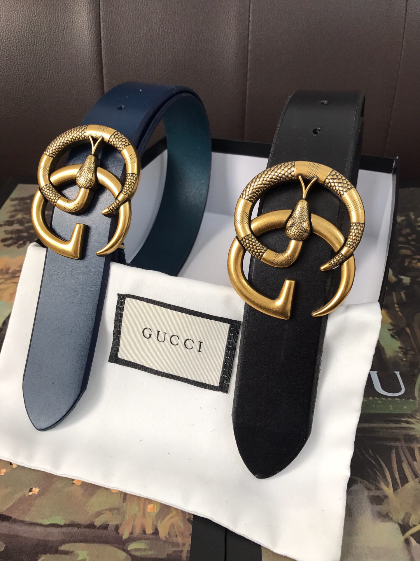 GUCCI-LEATHER-BELT-WITH-DOUBLE-G-BUCKLE-WITH-SNAKE-458949-CVE0T-1000-03 GUCCI LEATHER BELT WITH DOUBLE G BUCKLE WITH SNAKE 458949 CVE0T 1000 03