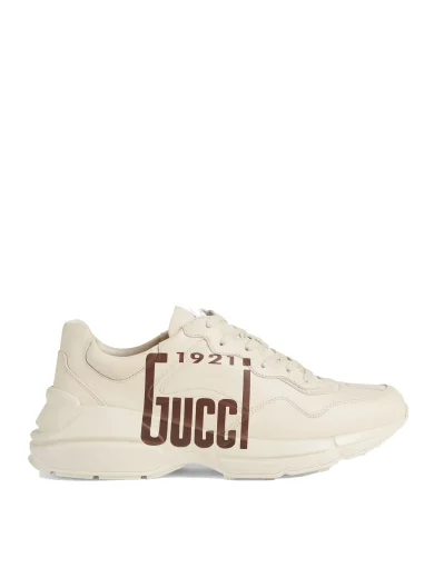 GUCCI MENS 1921 GUCCI RHYTON SNEAKER IVORY LEATHER ‎684896 DRW00 9522 0
