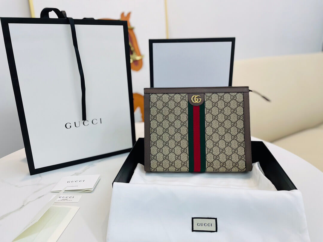 GUCCI-OPHIDIA-POUCH-BEIGE-EBONY-GG-SUPREME-CANVAS-625549-96IWG-8745-02 GUCCI OPHIDIA POUCH BEIGE EBONY GG SUPREME CANVAS 625549 96IWG 8745 02