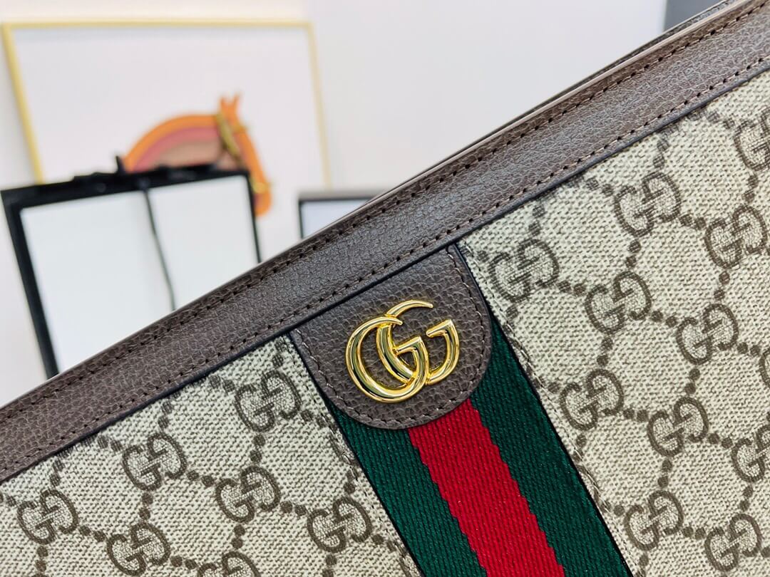 GUCCI-OPHIDIA-POUCH-BEIGE-EBONY-GG-SUPREME-CANVAS-625549-96IWG-8745-09 GUCCI OPHIDIA POUCH BEIGE EBONY GG SUPREME CANVAS 625549 96IWG 8745 09