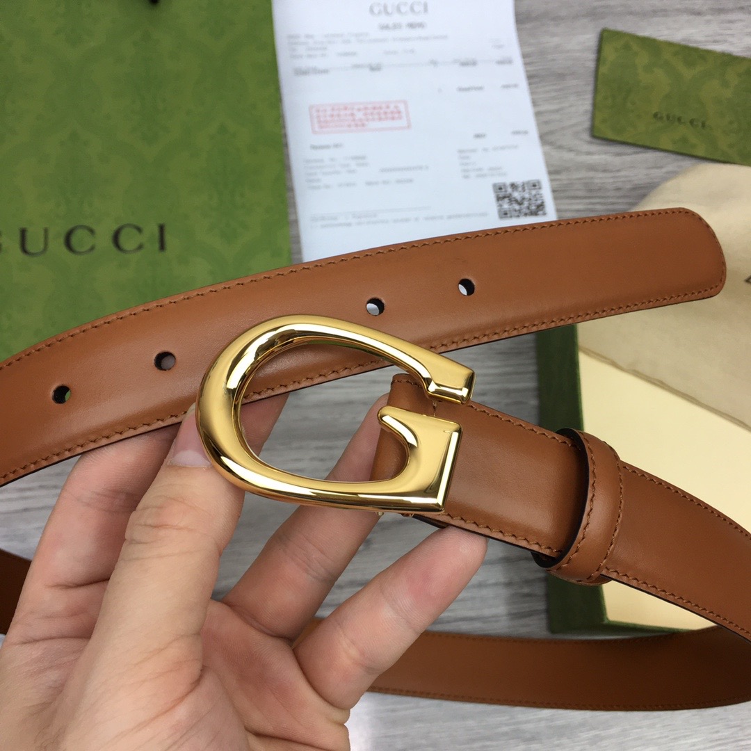 GUCCI-THIN-BELT-WITH-G-BUCKLE-BROWN-655566-BGH0G-2535-06 GUCCI THIN BELT WITH G BUCKLE BROWN 655566 BGH0G 2535 06