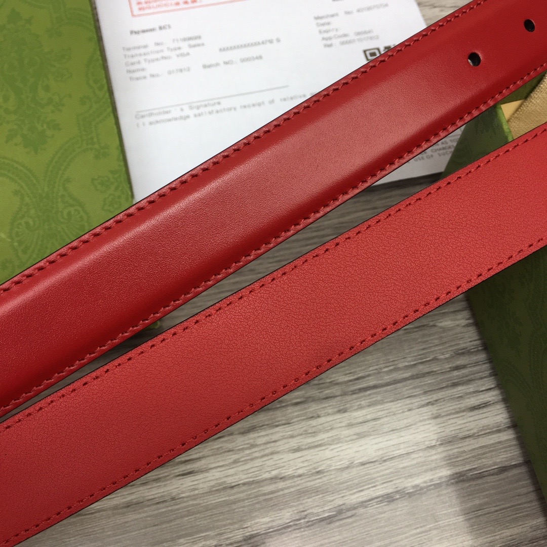 GUCCI-THIN-BELT-WITH-G-BUCKLE-RED-655566-BGH0G-6638-05 GUCCI THIN BELT WITH G BUCKLE RED 655566 BGH0G 6638 05
