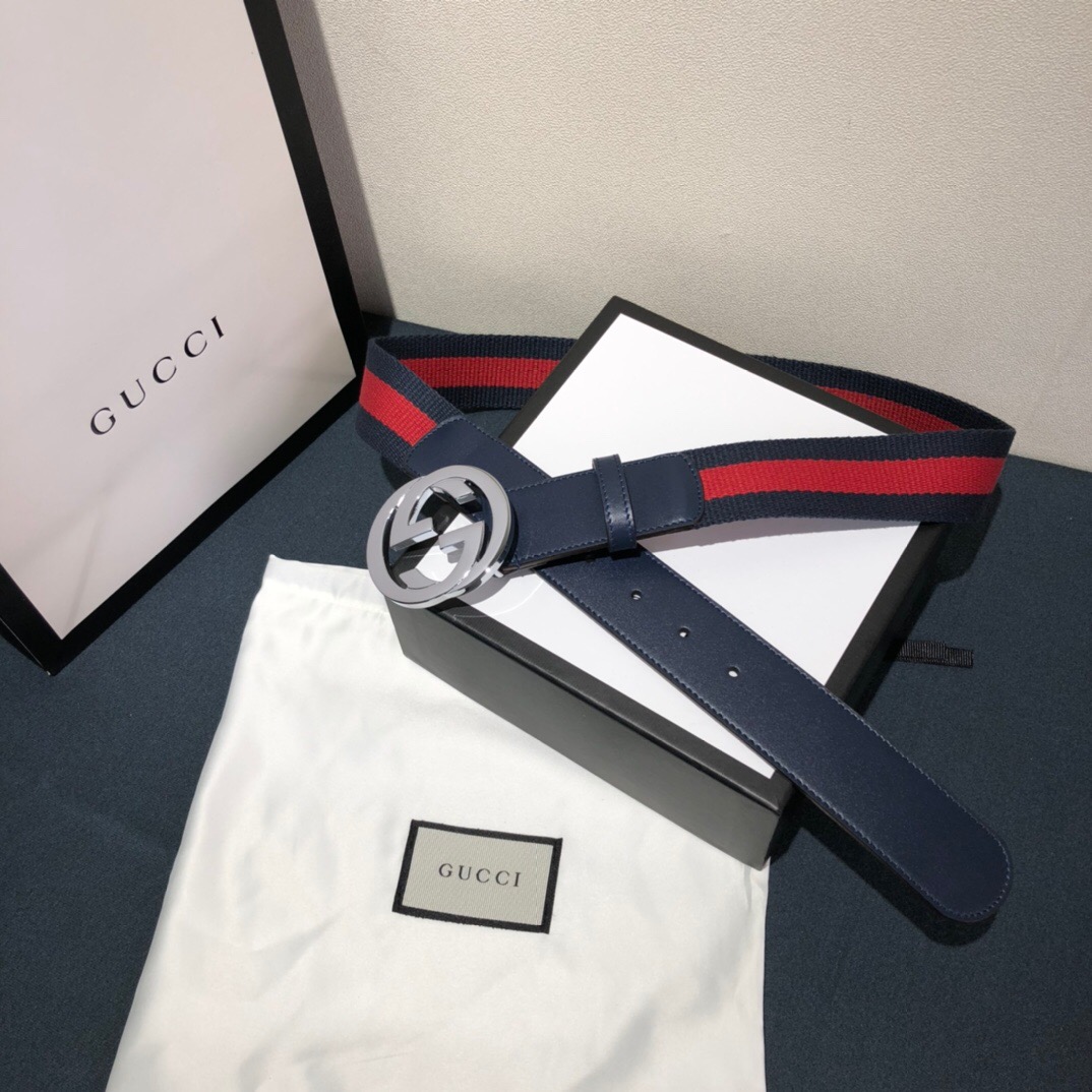 GUCCI-WEB-BELT-WITH-G-BUCKLE-BLUE-RED-411924-H917N-8497-02 GUCCI WEB BELT WITH G BUCKLE BLUE RED 411924 H917N 8497 02