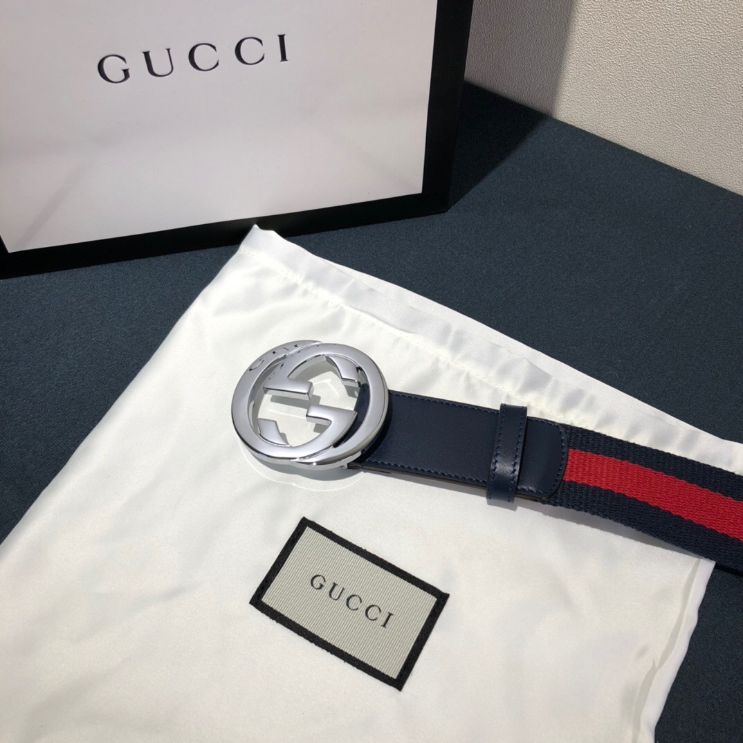 GUCCI-WEB-BELT-WITH-G-BUCKLE-BLUE-RED-411924-H917N-8497-03 GUCCI WEB BELT WITH G BUCKLE BLUE RED 411924 H917N 8497 03