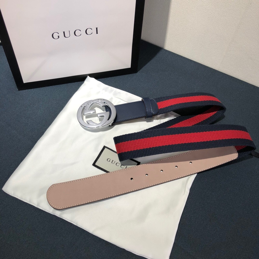 GUCCI-WEB-BELT-WITH-G-BUCKLE-BLUE-RED-411924-H917N-8497-04 GUCCI WEB BELT WITH G BUCKLE BLUE RED 411924 H917N 8497 04