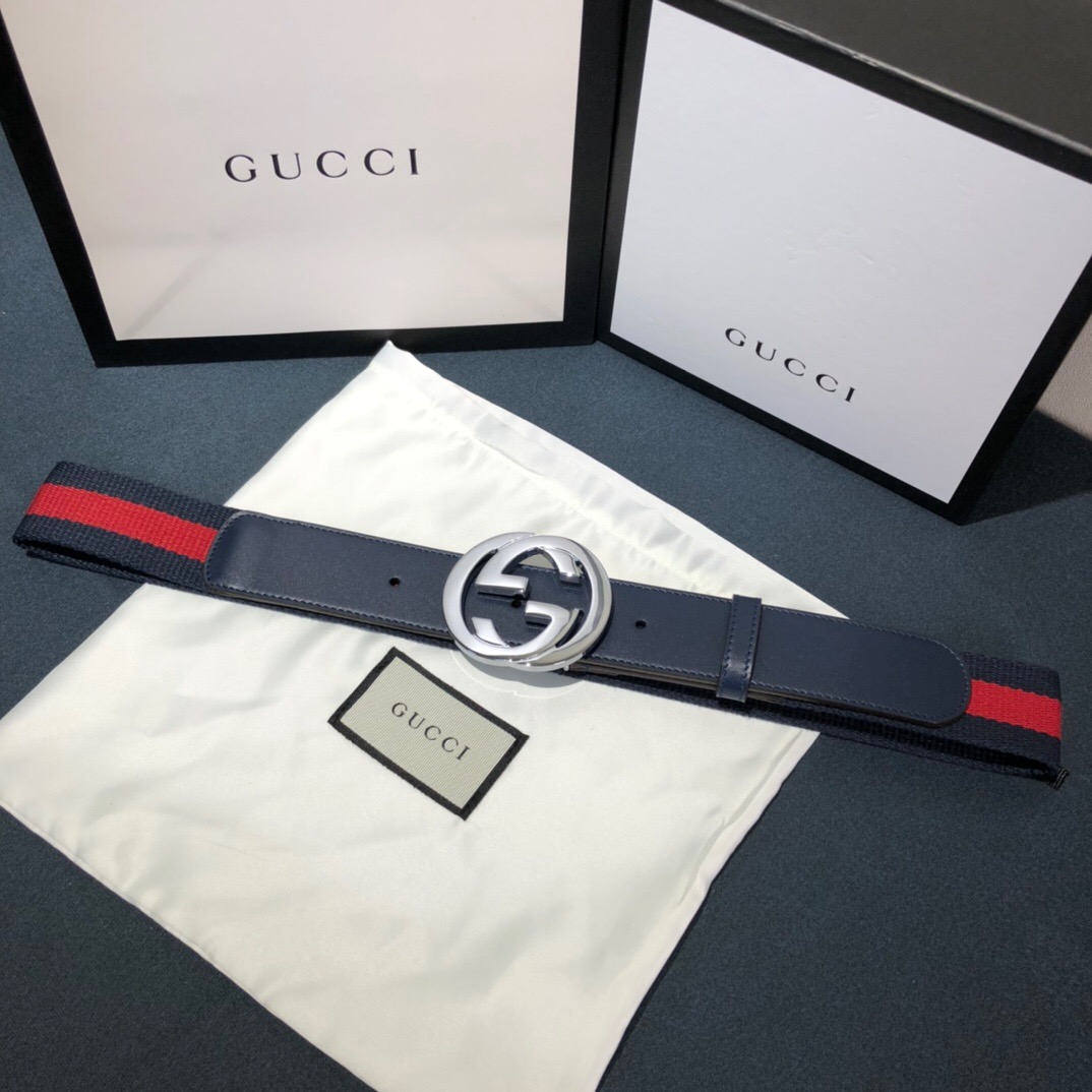 GUCCI-WEB-BELT-WITH-G-BUCKLE-BLUE-RED-411924-H917N-8497-05 GUCCI WEB BELT WITH G BUCKLE BLUE RED 411924 H917N 8497 05