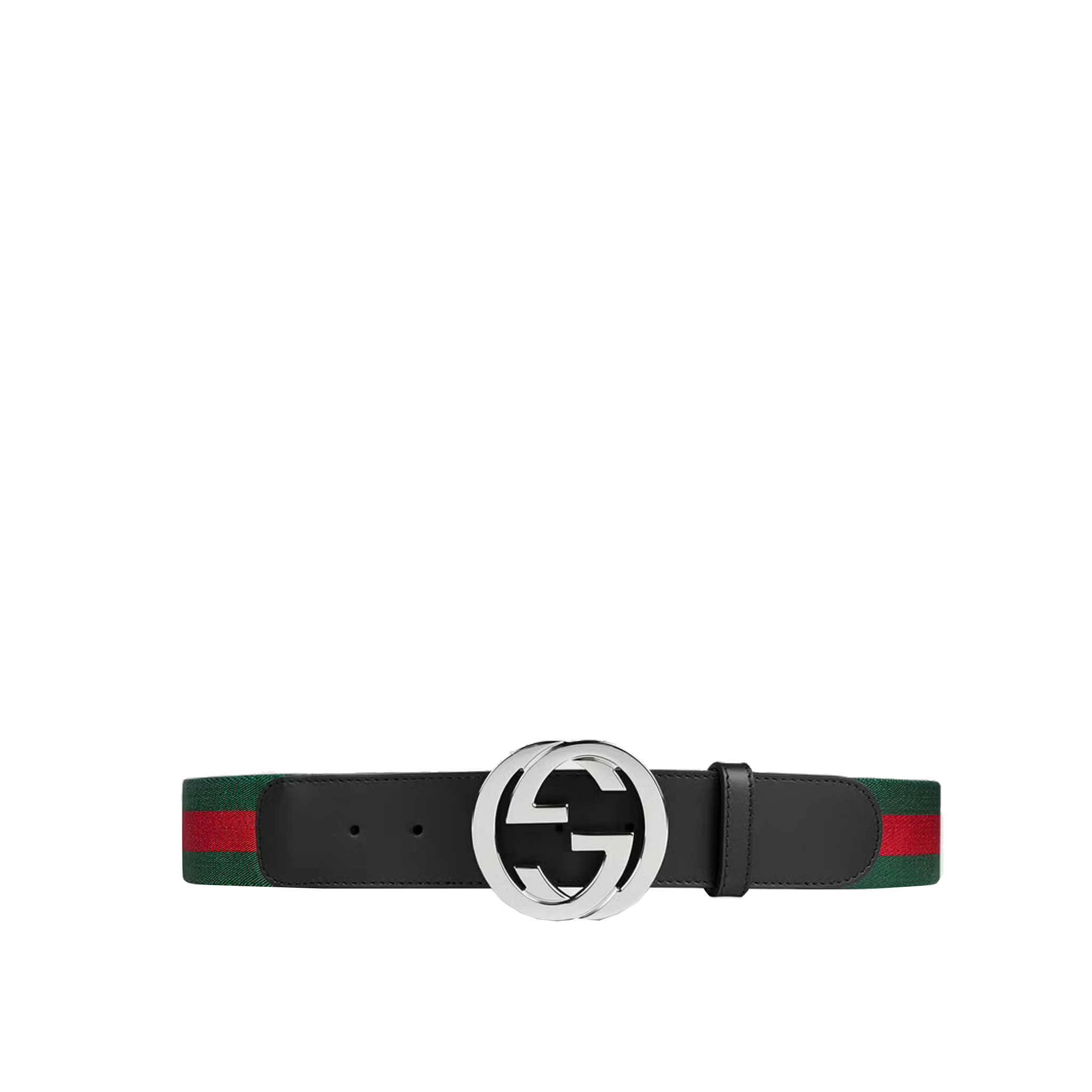GUCCI-WEB-BELT-WITH-G-BUCKLE-GREEN-AND-RED-411924-H917N-1060-0 GUCCI WEB BELT WITH G BUCKLE GREEN AND RED 411924 H917N 1060 0