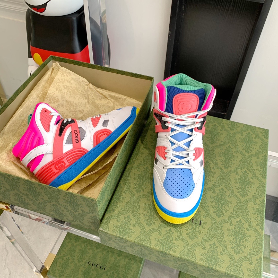 GUCCI-WOMEN'S-GUCCI-BASKET-SNEAKER-WHITE-DEMETRA-661311-2SH80-9063-04 GUCCI WOMENS GUCCI BASKET SNEAKER WHITE DEMETRA 661311 2SH80 9063 04