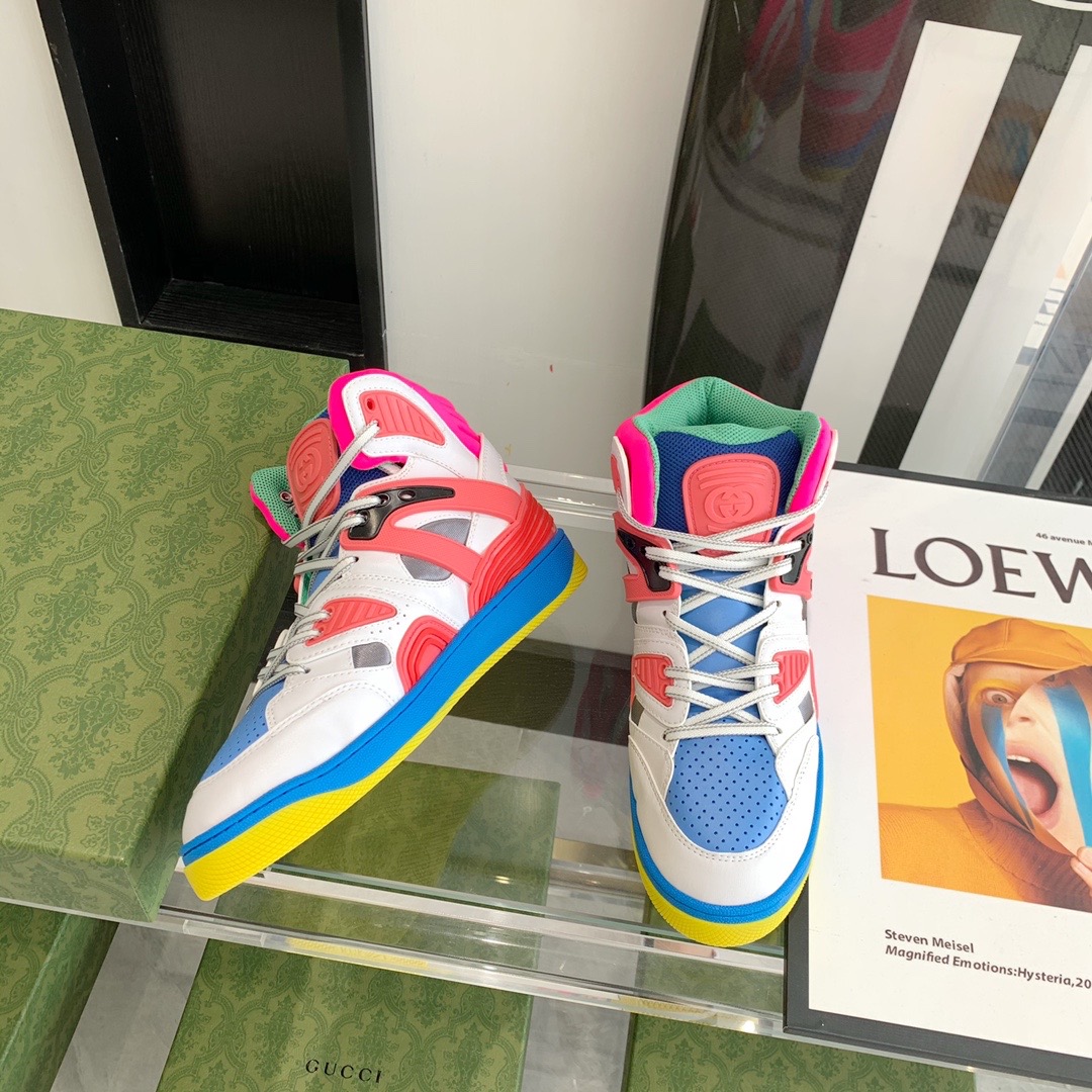 GUCCI-WOMEN'S-GUCCI-BASKET-SNEAKER-WHITE-DEMETRA-661311-2SH80-9063-05 GUCCI WOMENS GUCCI BASKET SNEAKER WHITE DEMETRA 661311 2SH80 9063 05