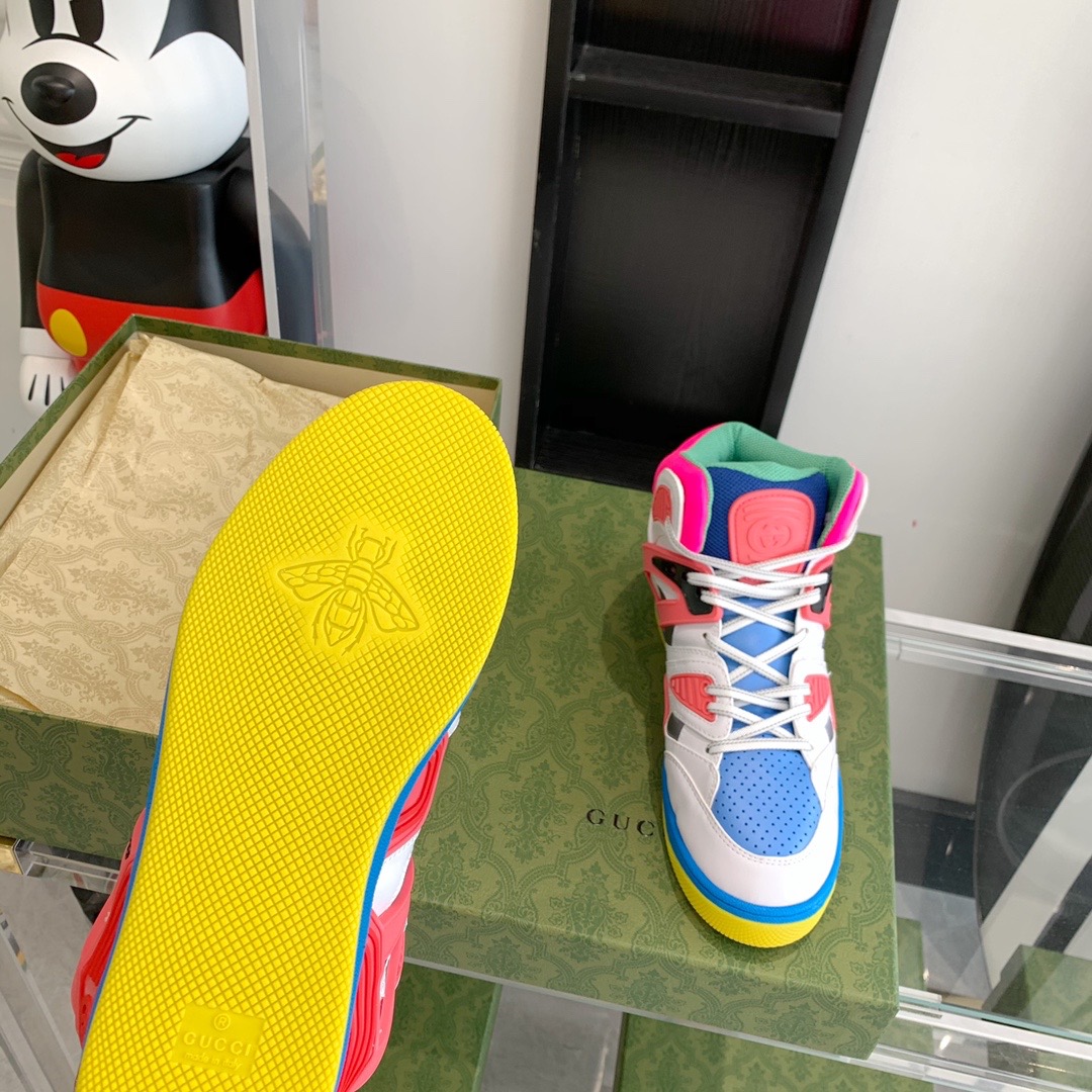 GUCCI-WOMEN'S-GUCCI-BASKET-SNEAKER-WHITE-DEMETRA-661311-2SH80-9063-09 GUCCI WOMENS GUCCI BASKET SNEAKER WHITE DEMETRA 661311 2SH80 9063 09