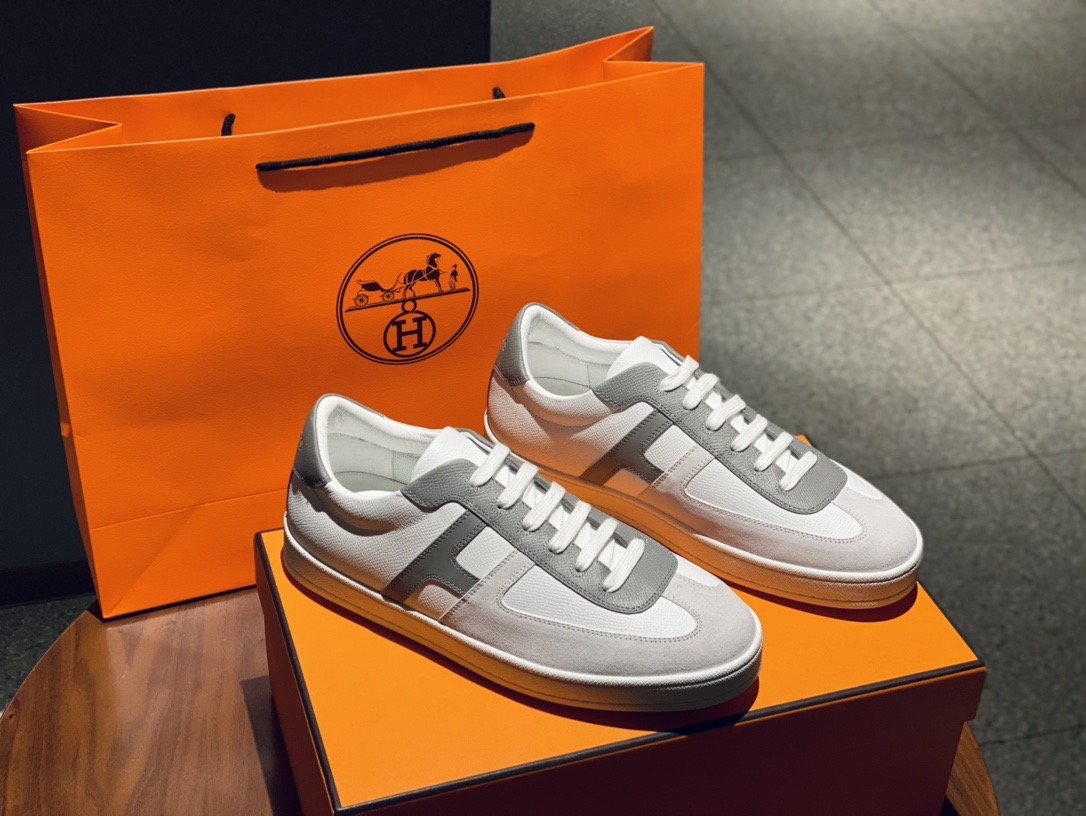 HERMES-BOOMERANG-SNEAKER-BLANC-GRIS-H211875ZH90410-01 HERMES BOOMERANG SNEAKER BLANC GRIS H211875ZH90410 01