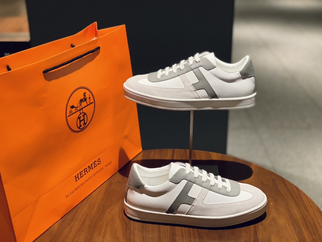 HERMES-BOOMERANG-SNEAKER-BLANC-GRIS-H211875ZH90410-02 HERMES BOOMERANG SNEAKER BLANC GRIS H211875ZH90410 02