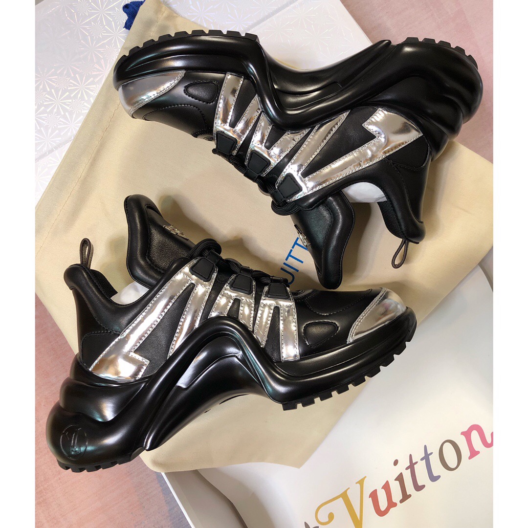 LOUIS-VUITTON-LV-ARCHLIGHT-SNEAKER-BLACK-LEATHER-AND-TECHNICAL-FABRICS-1A67AK-08 LOUIS VUITTON LV ARCHLIGHT SNEAKER BLACK LEATHER AND TECHNICAL FABRICS 1A67AK 08