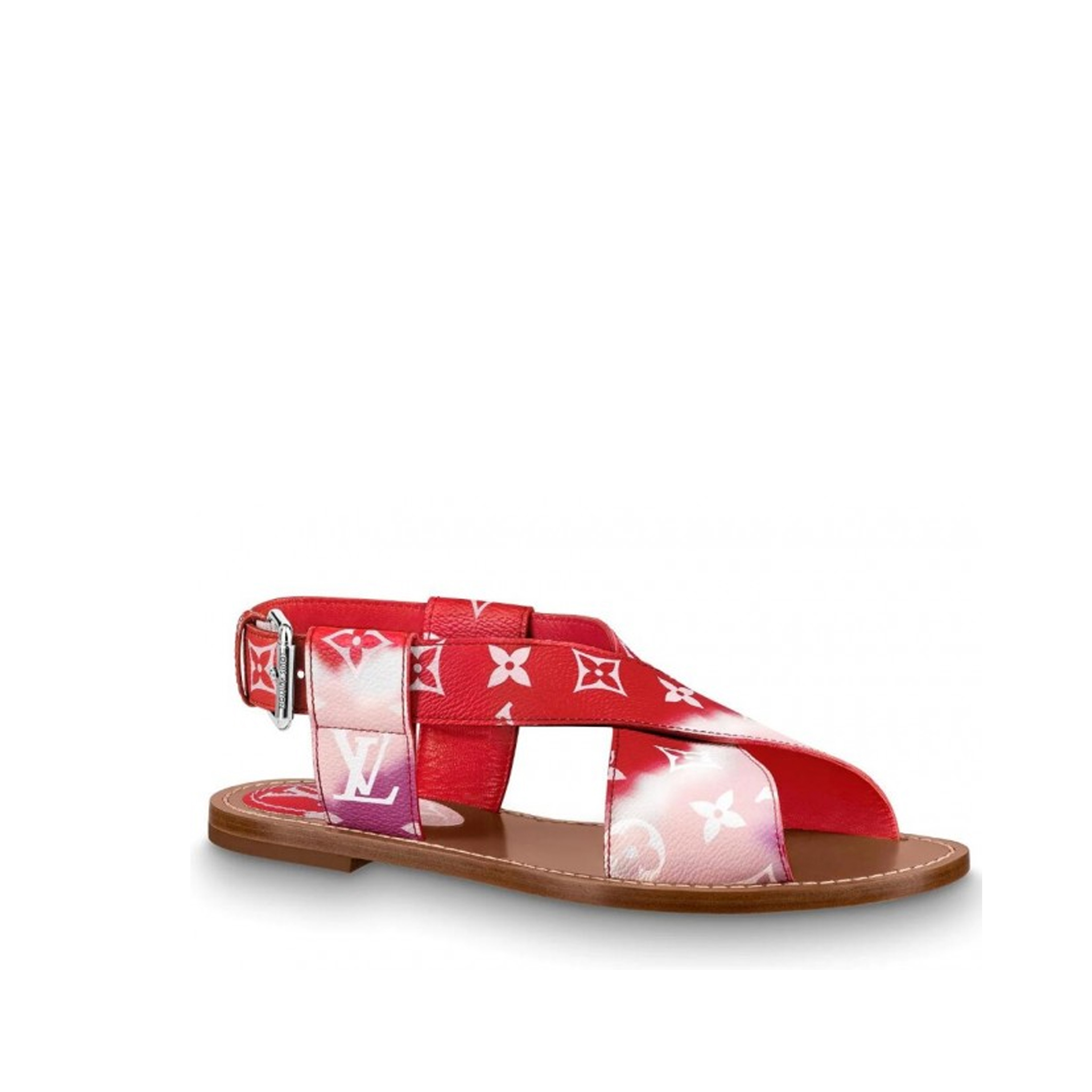 LOUIS-VUITTON-LV-ESCALE-PALMA-FLAT-SANDAL-RED-1A7TPM-0 LOUIS VUITTON LV ESCALE PALMA FLAT SANDAL RED 1A7TPM 0