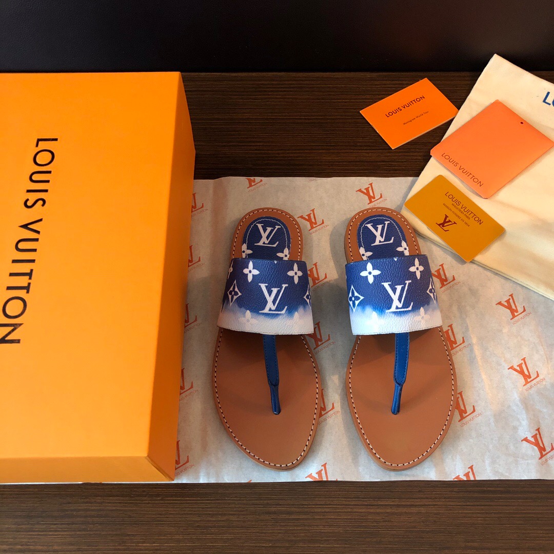 LOUIS-VUITTON-LV-ESCALE-PALMA-FLAT-THONG-BLUE-1A7TRP-01 LOUIS VUITTON LV ESCALE PALMA FLAT THONG BLUE 1A7TRP 01