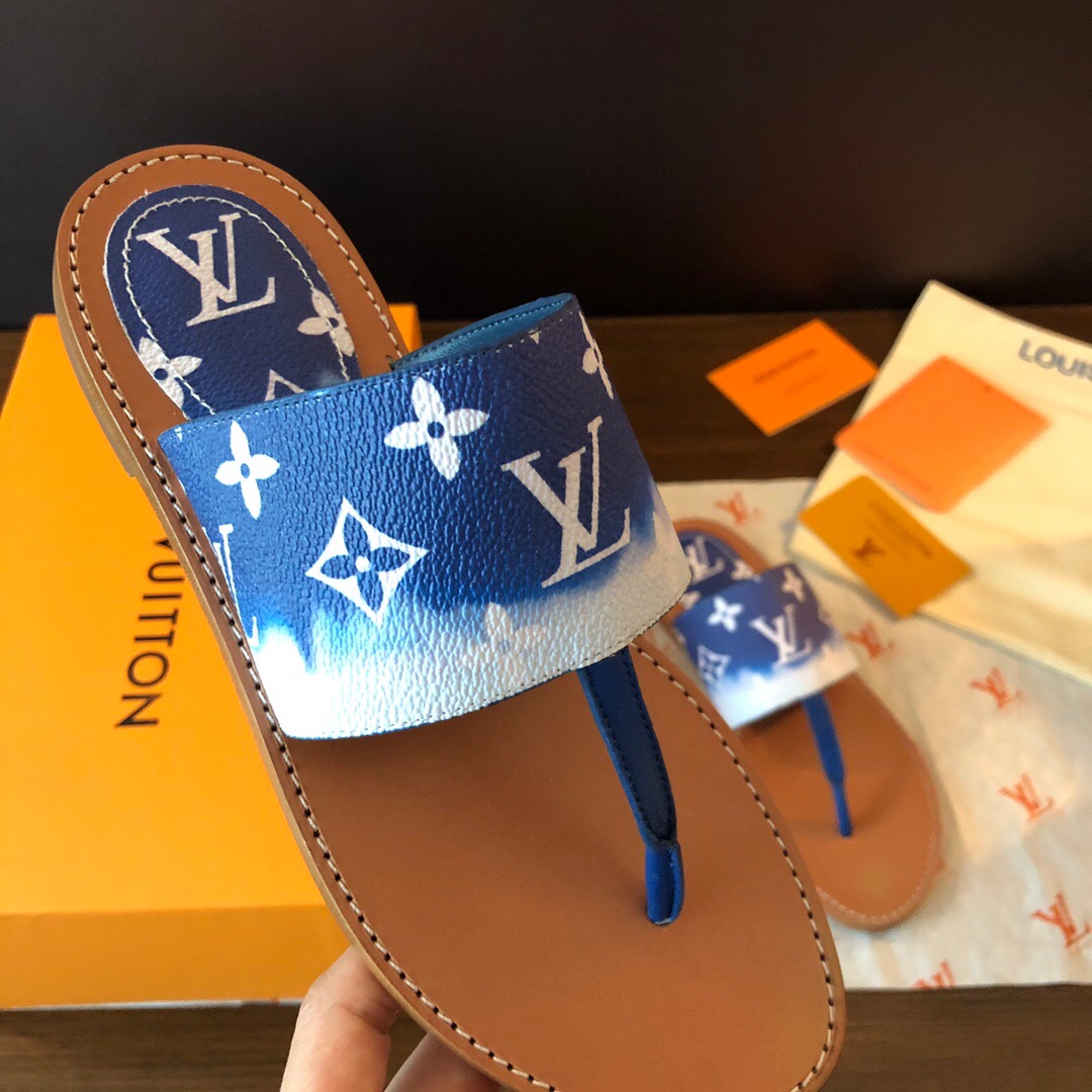 LOUIS-VUITTON-LV-ESCALE-PALMA-FLAT-THONG-BLUE-1A7TRP-05 LOUIS VUITTON LV ESCALE PALMA FLAT THONG BLUE 1A7TRP 05