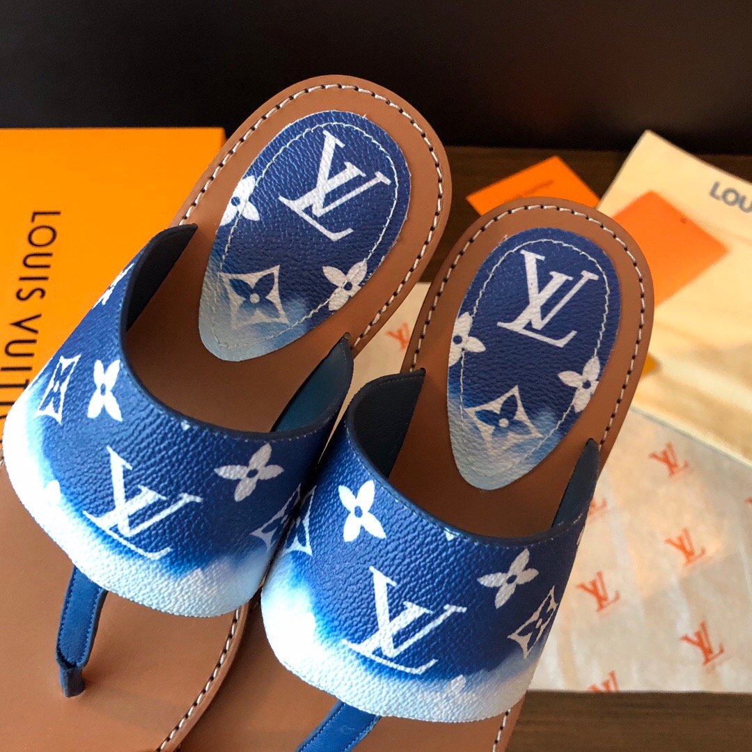 LOUIS-VUITTON-LV-ESCALE-PALMA-FLAT-THONG-BLUE-1A7TRP-06 LOUIS VUITTON LV ESCALE PALMA FLAT THONG BLUE 1A7TRP 06