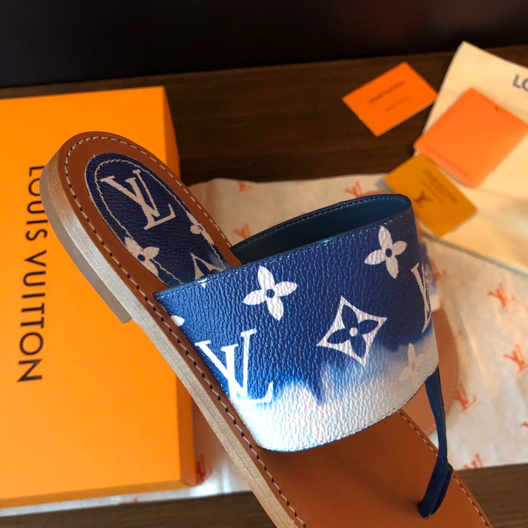 LOUIS-VUITTON-LV-ESCALE-PALMA-FLAT-THONG-BLUE-1A7TRP-07 LOUIS VUITTON LV ESCALE PALMA FLAT THONG BLUE 1A7TRP 07