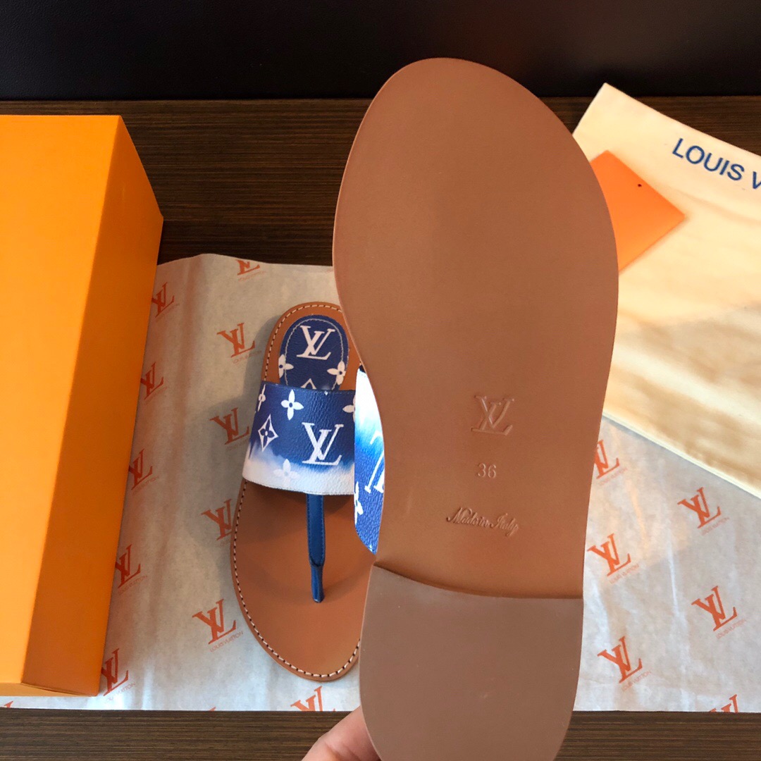 LOUIS-VUITTON-LV-ESCALE-PALMA-FLAT-THONG-BLUE-1A7TRP-09 LOUIS VUITTON LV ESCALE PALMA FLAT THONG BLUE 1A7TRP 09