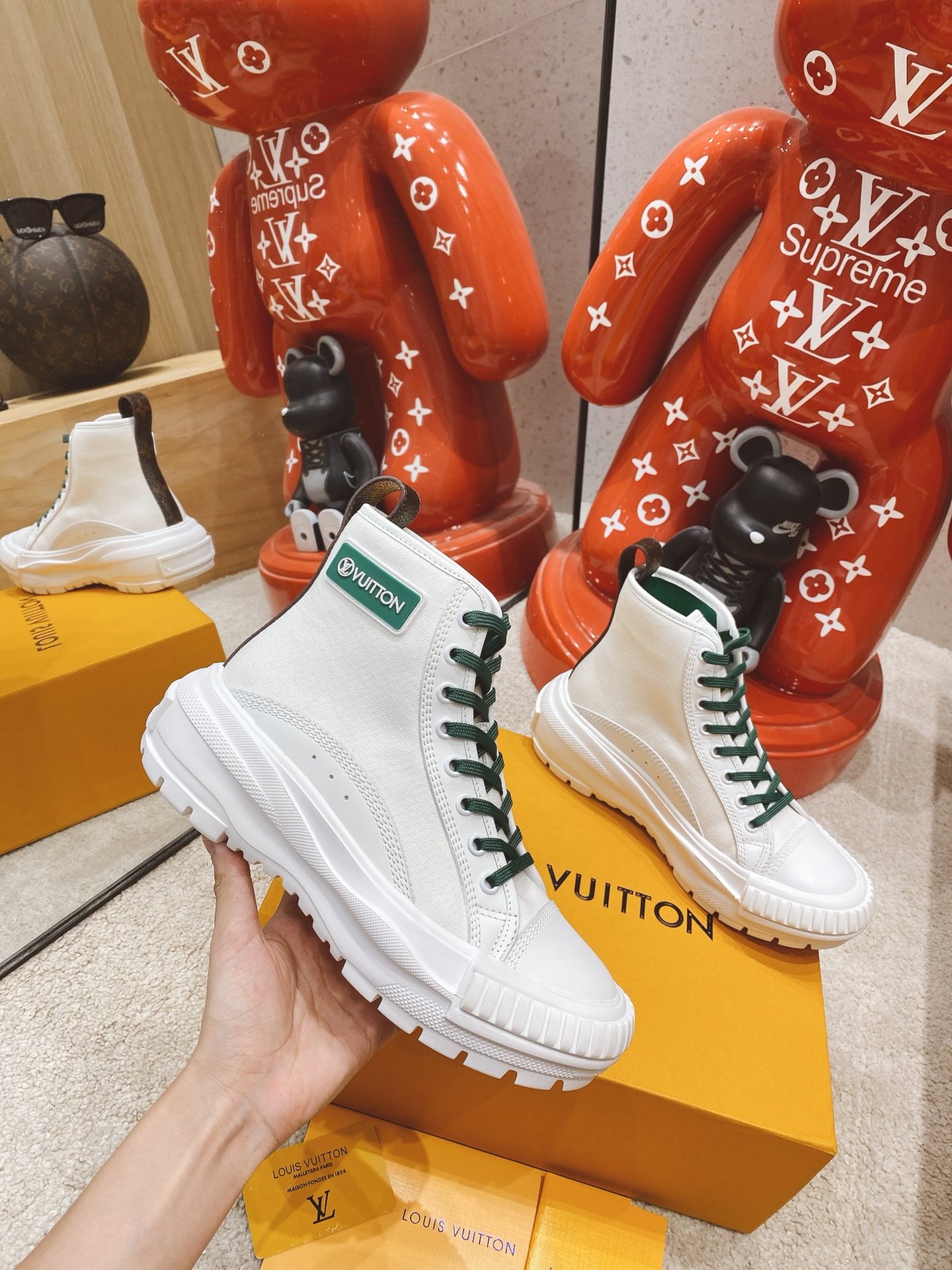 LOUIS VUITTON LV SQUAD SNEAKER BOOT 1A9411 05 LOUIS VUITTON LV SQUAD SNEAKER BOOT 1A9411 05