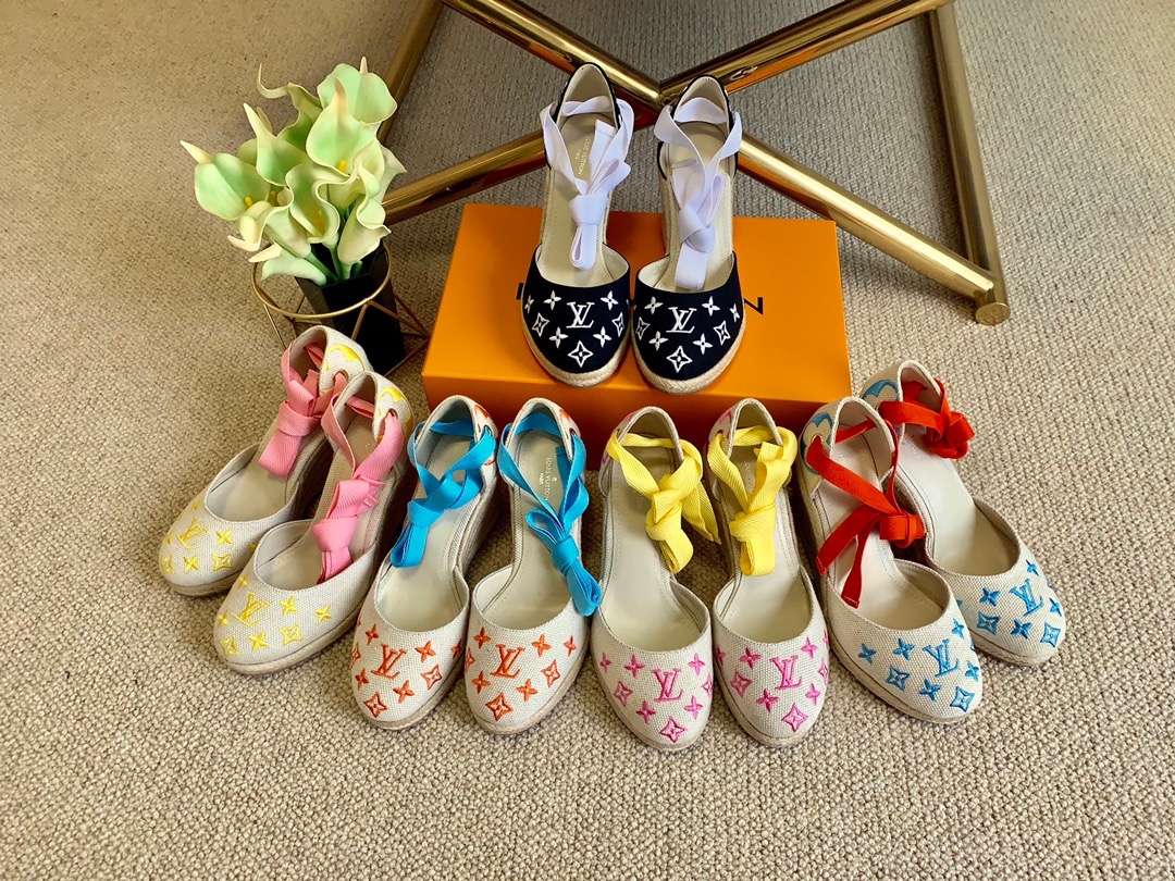 LOUIS-VUITTON-LV-STARBOARD-WEDGE-SANDAL-1A8GL8-010 LOUIS VUITTON LV STARBOARD WEDGE SANDAL 1A8GL8 010