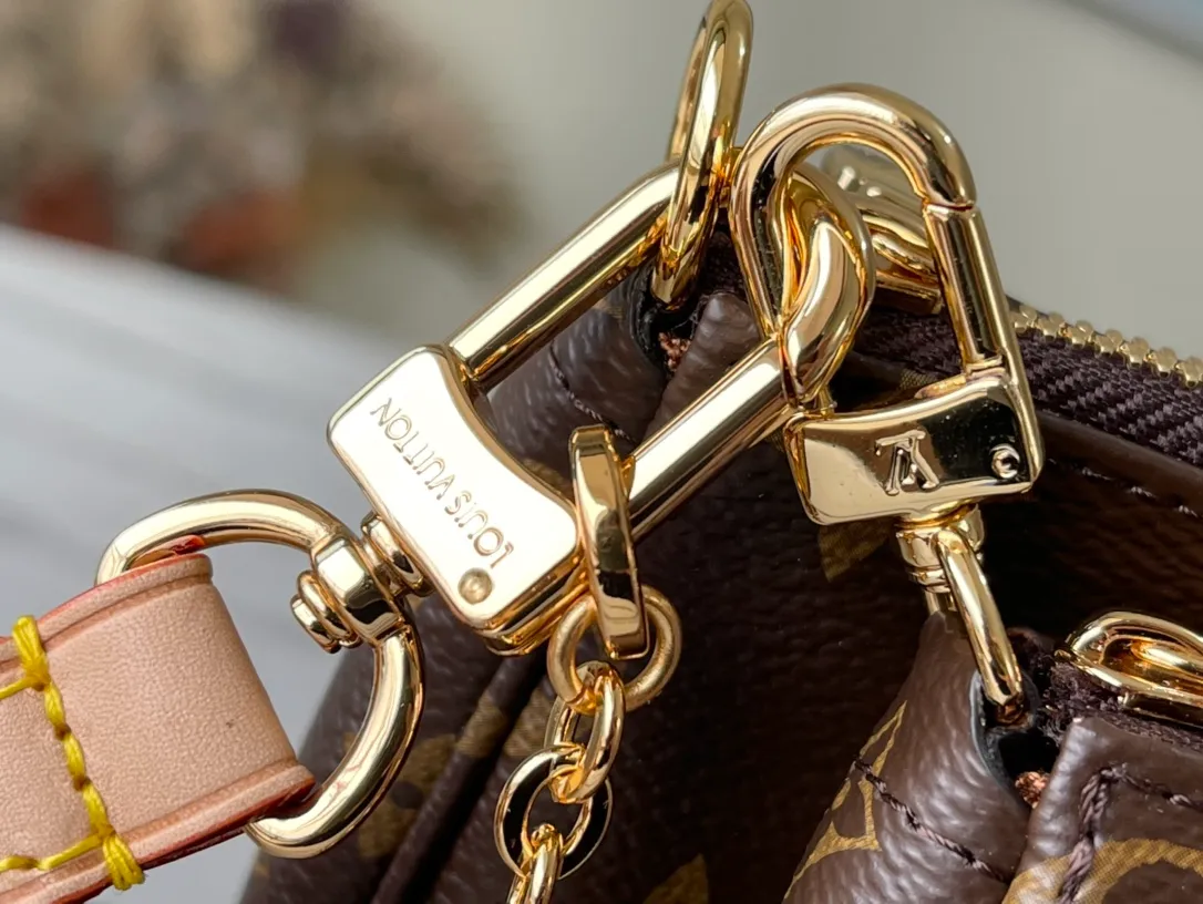 LOUIS VUITTON MULTI POCHETTE ACCESSOIRES BAG MONOGRAM COATED CANVAS PINK M44840_7 LOUIS VUITTON MULTI POCHETTE ACCESSOIRES BAG MONOGRAM COATED CANVAS PINK M44840 7