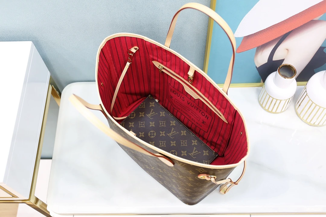 LOUIS VUITTON NEVERFULL MM TOTE BAG MONOGRAM COATED CANVAS M41177_5 LOUIS VUITTON NEVERFULL MM TOTE BAG MONOGRAM COATED CANVAS M41177 5