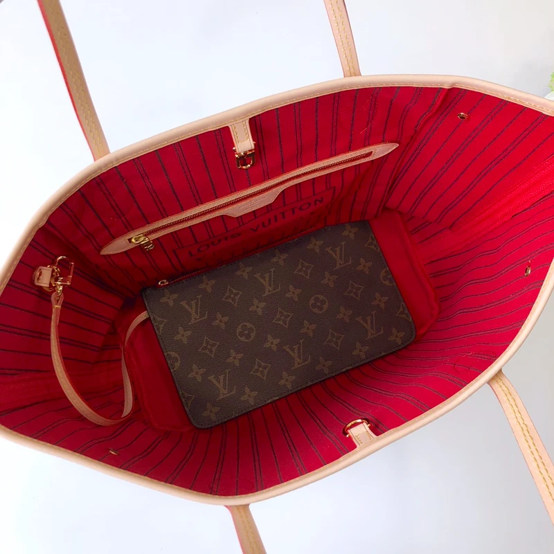 LOUIS VUITTON NEVERFULL MM TOTE BAG MONOGRAM COATED CANVAS M41177_7 LOUIS VUITTON NEVERFULL MM TOTE BAG MONOGRAM COATED CANVAS M41177 7