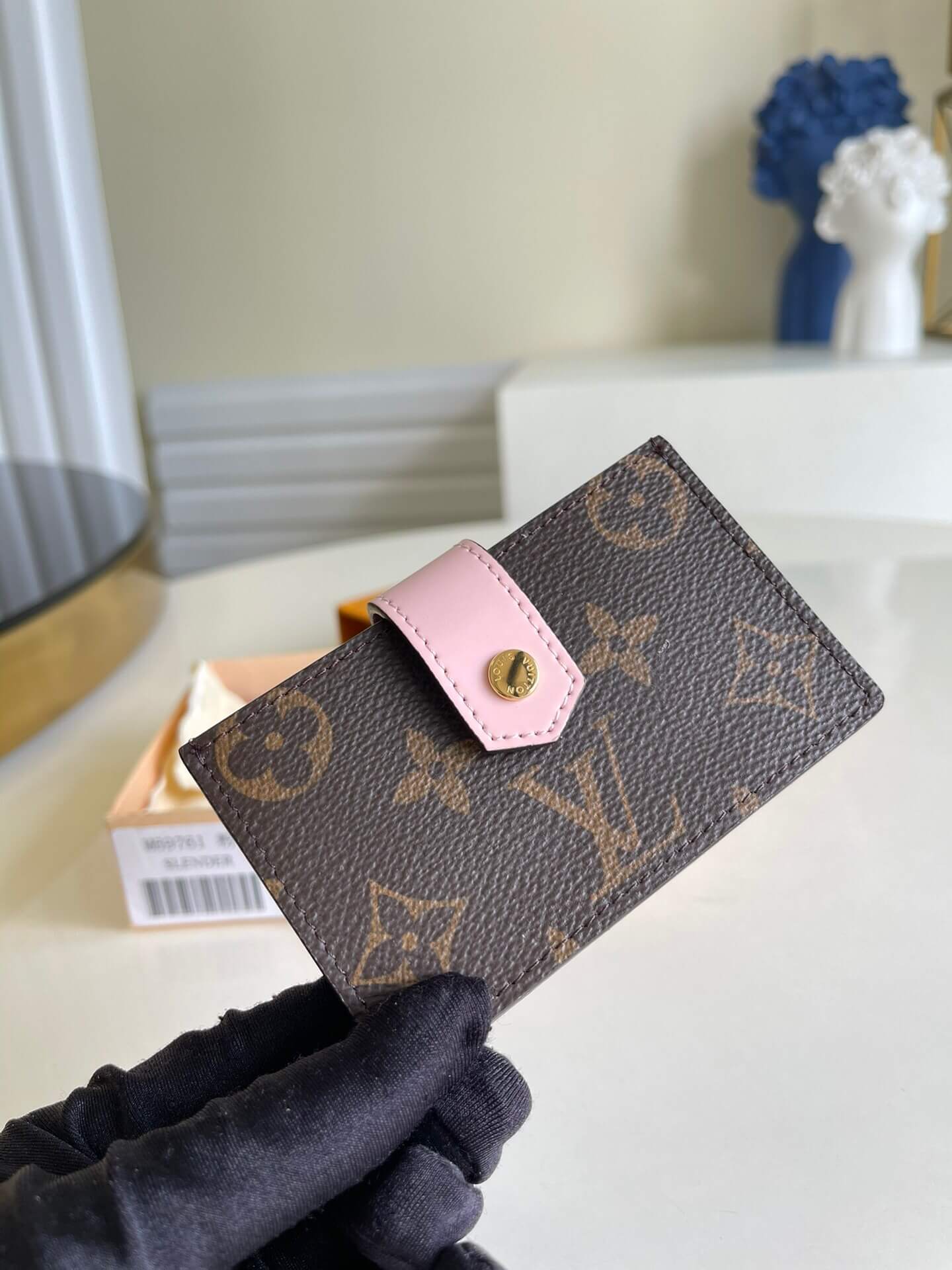 LOUIS-VUITTON-ROSE-BALLERINE-CARD-HOLDER-WALLET-M69761-01 LOUIS VUITTON ROSE BALLERINE CARD HOLDER WALLET M69761 01