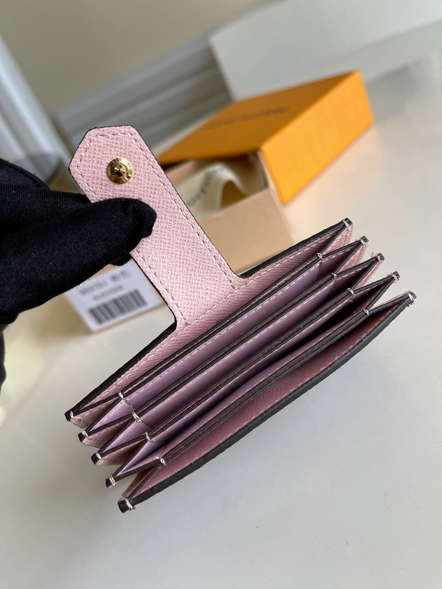 LOUIS-VUITTON-ROSE-BALLERINE-CARD-HOLDER-WALLET-M69761-06 LOUIS VUITTON ROSE BALLERINE CARD HOLDER WALLET M69761 06