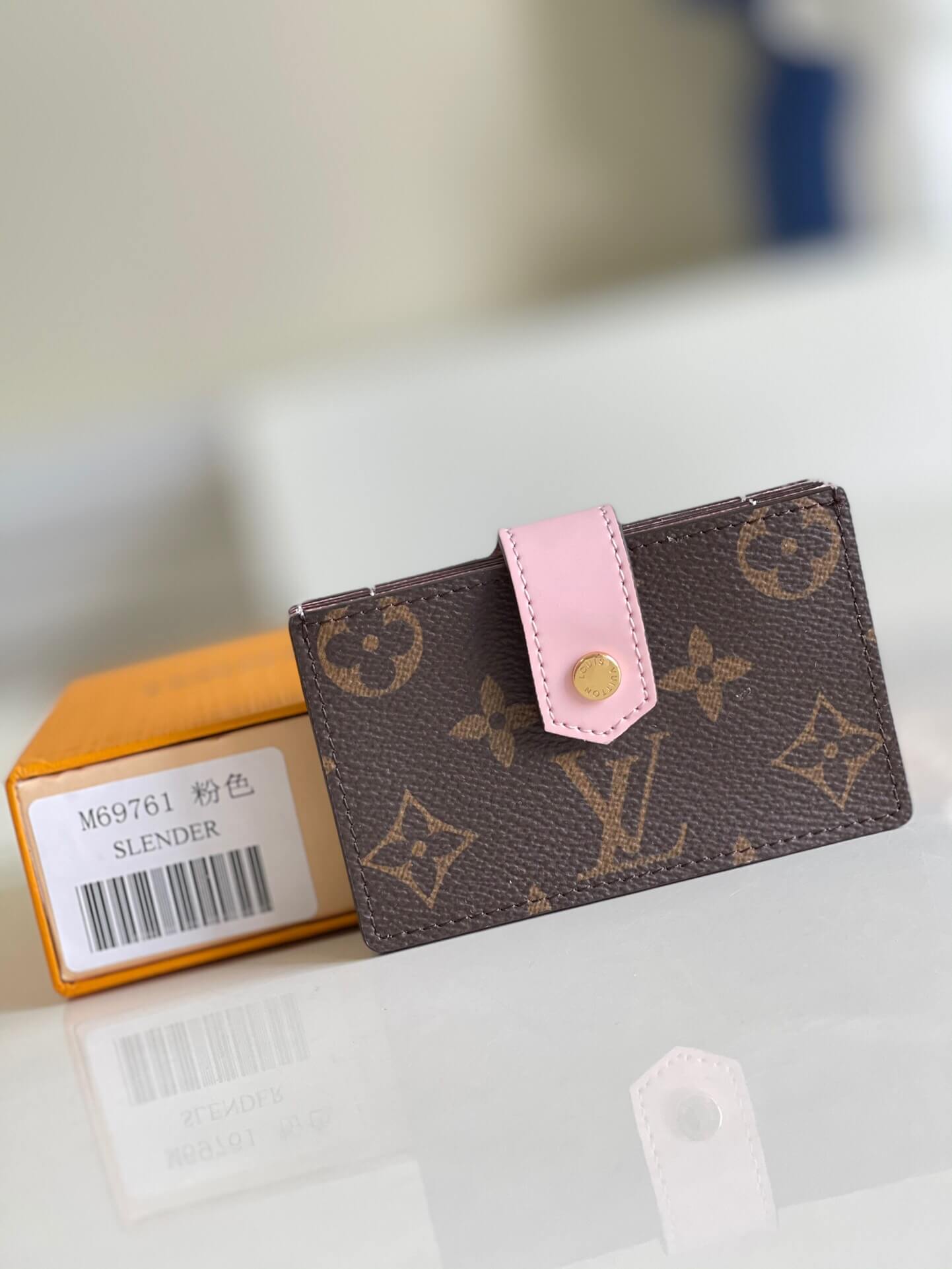 LOUIS-VUITTON-ROSE-BALLERINE-CARD-HOLDER-WALLET-M69761-09 LOUIS VUITTON ROSE BALLERINE CARD HOLDER WALLET M69761 09