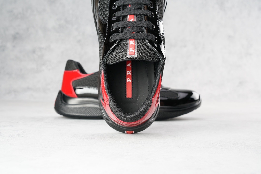 PRADA-AMERICA'S-CUP-SNEAKERS-ANTHRACITE-GRAY-RED-4E3400_3L46_F0P35-02 PRADA AMERICAS CUP SNEAKERS ANTHRACITE GRAY RED 4E3400 3L46 F0P35 02
