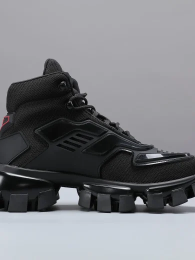 PRADA CLOUDBUST THUNDER KNIT FABRIC SNEAKERS BLACK 1T648M 3KR2 F0002 F 050 05