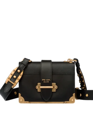PRADA LEATHER CAHIER BAG BLACK 1BD045 2BB0 F0002 V XCH