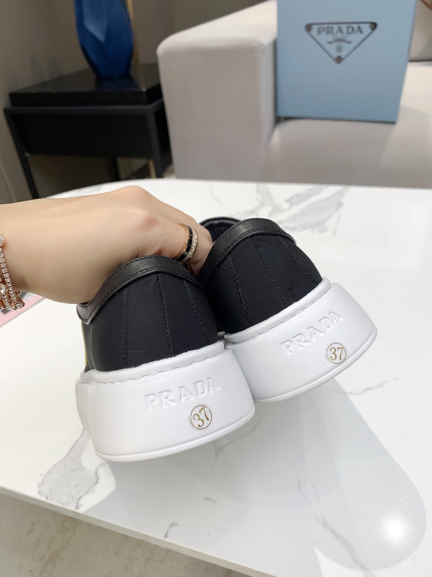 PRADA-NYLON-GABARDINE-SNEAKERS-BLACK-YELLOW-1E245M_W08_F0C5Z_F_045-05 PRADA NYLON GABARDINE SNEAKERS BLACK YELLOW 1E245M W08 F0C5Z F 045 05