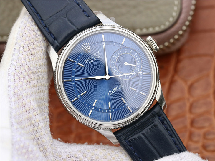 ROLEX-CELLINI-DATE-WHITE-GOLD-BLUE-ALLIGATOR-BLACK-50519-0013-02 ROLEX CELLINI DATE WHITE GOLD BLUE ALLIGATOR BLACK 50519 0013 02