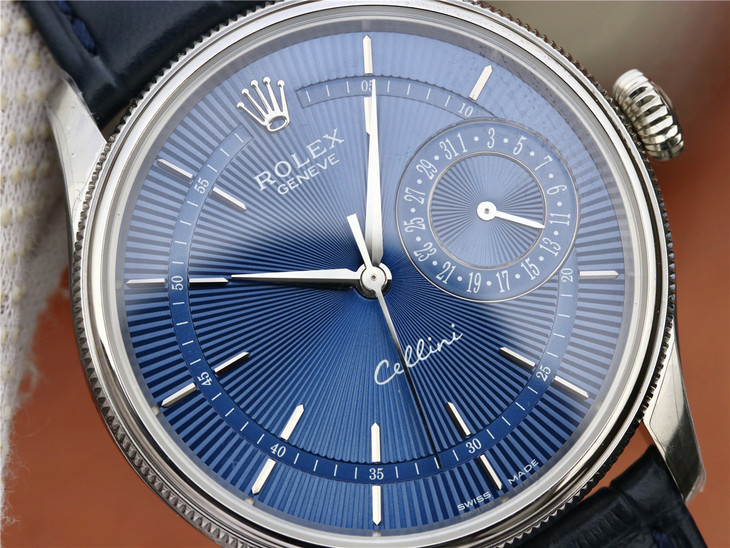 ROLEX-CELLINI-DATE-WHITE-GOLD-BLUE-ALLIGATOR-BLACK-50519-0013-04 ROLEX CELLINI DATE WHITE GOLD BLUE ALLIGATOR BLACK 50519 0013 04