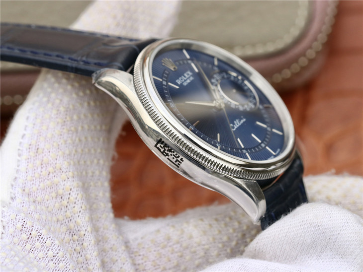 ROLEX-CELLINI-DATE-WHITE-GOLD-BLUE-ALLIGATOR-BLACK-50519-0013-05 ROLEX CELLINI DATE WHITE GOLD BLUE ALLIGATOR BLACK 50519 0013 05