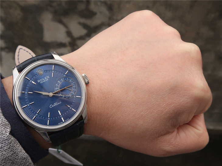 ROLEX-CELLINI-DATE-WHITE-GOLD-BLUE-ALLIGATOR-BLUE-50519-0011-08 ROLEX CELLINI DATE WHITE GOLD BLUE ALLIGATOR BLUE 50519 0011 08