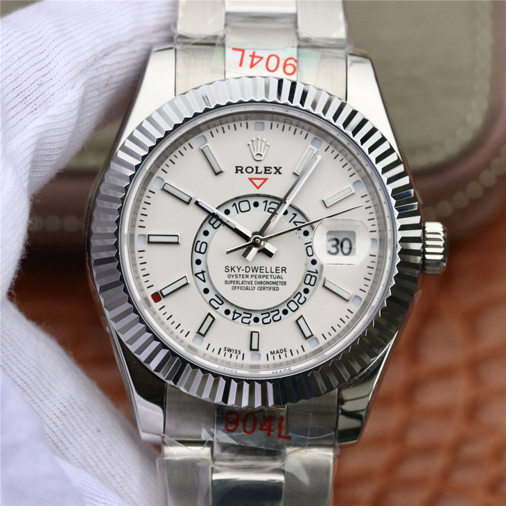 ROLEX-SKY-DWELLER-STAINLESS-STEEL-WHITE-GOLD-WHITE-326934-0001-01 ROLEX SKY DWELLER STAINLESS STEEL WHITE GOLD WHITE 326934 0001 01