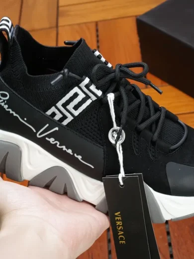 VERSACE SQUALO KNIT TRAINERS BLACK DSU8007 DCL5G D4101 07