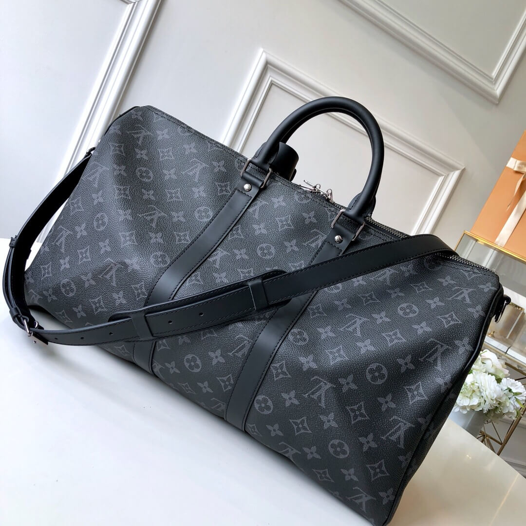 louis-vuitton-keepall-bandoulière-45-monogram-eclipse-travel-M40569-02 louis vuitton keepall bandouliere 45 monogram eclipse travel M40569 02